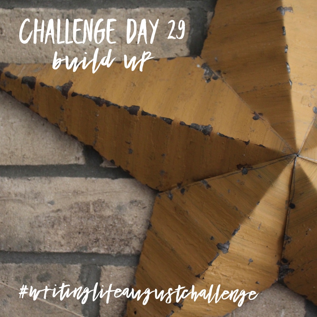 Challenge Day 29 build up #writinglifeaugustchallenge